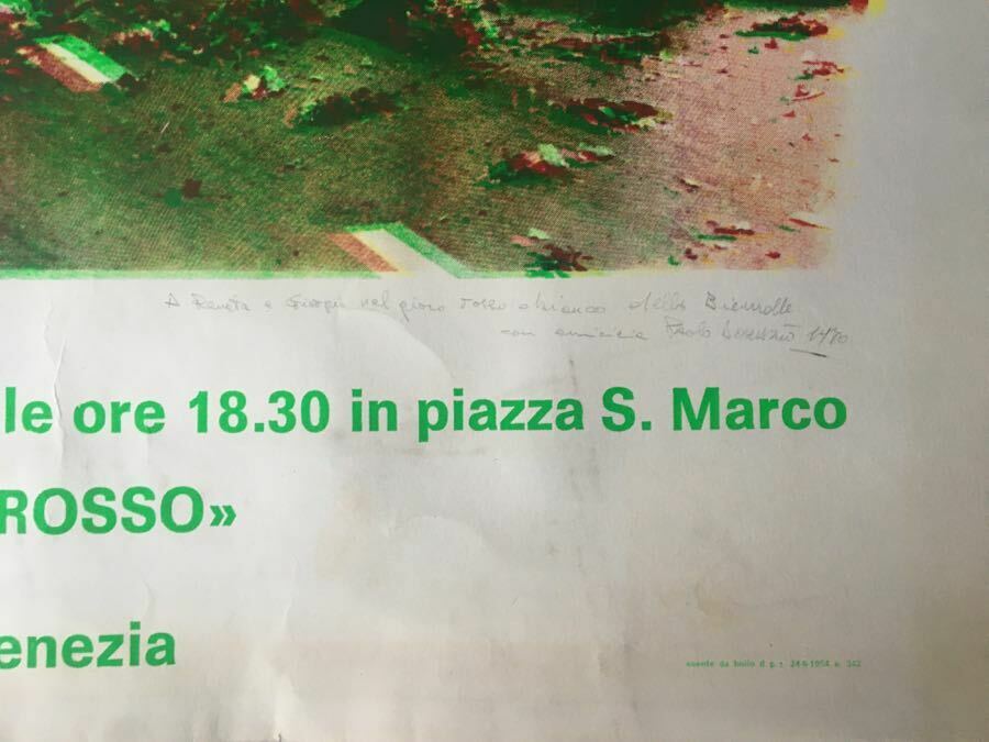 Paolo Dorazio "SCRIVERE IN ROSSO" — original relief poster signed &amp; dated 1970