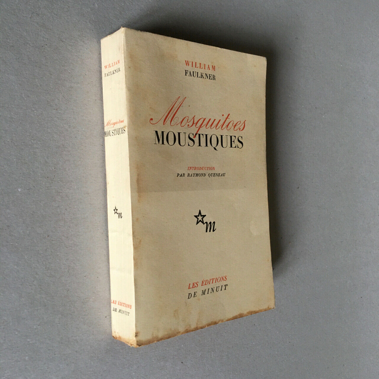 W. Faulkner — Mosquitoes — 1st French edition — dust jacket — Midnight — 1948.