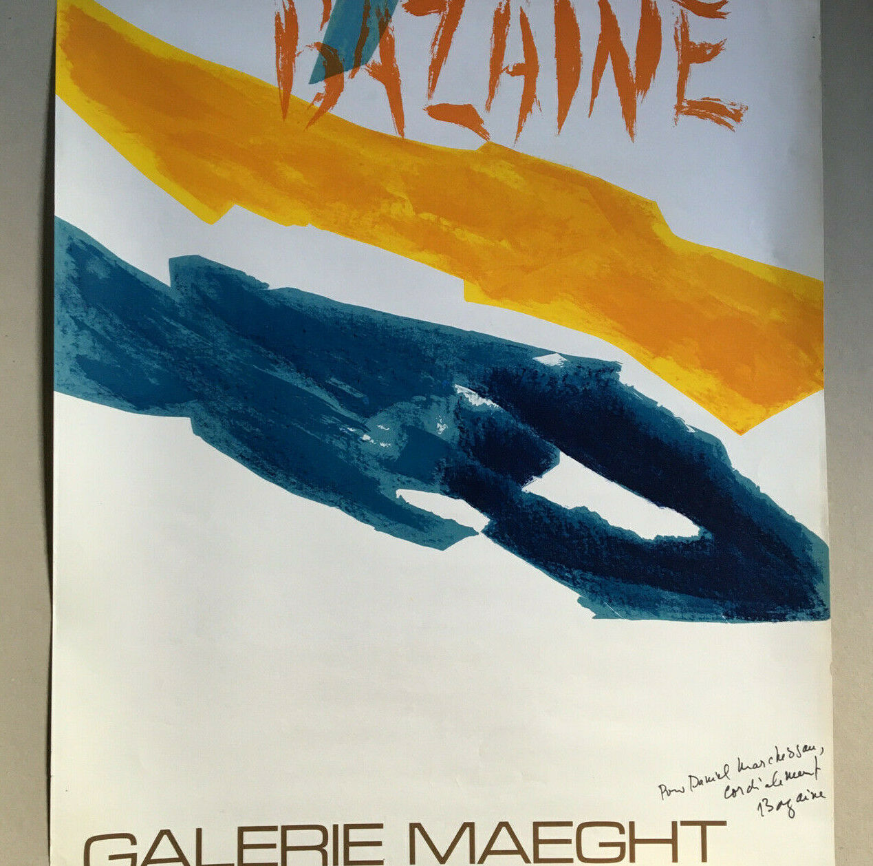 Bazaine — Affiche d'exposition signée — galerie Maeght — 53,5x74 cm — 1972.