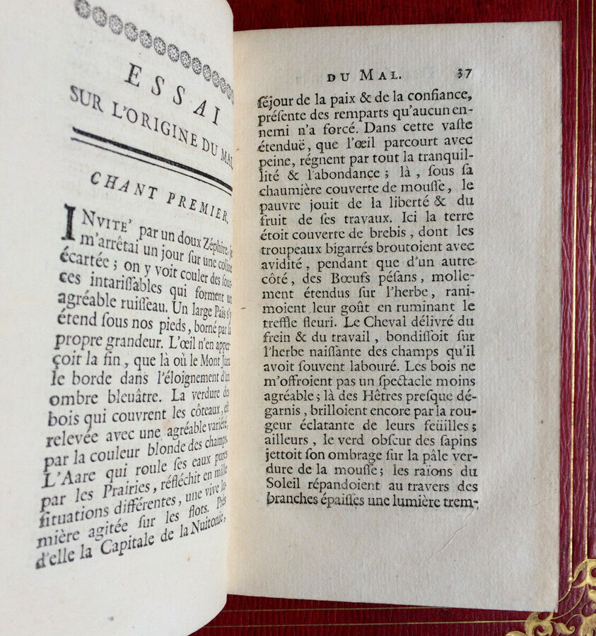 ALBRECHT VON HALLER - POETRIES - E.O. FROM THE TRANSLATION - HEIDEGGER - 1752.