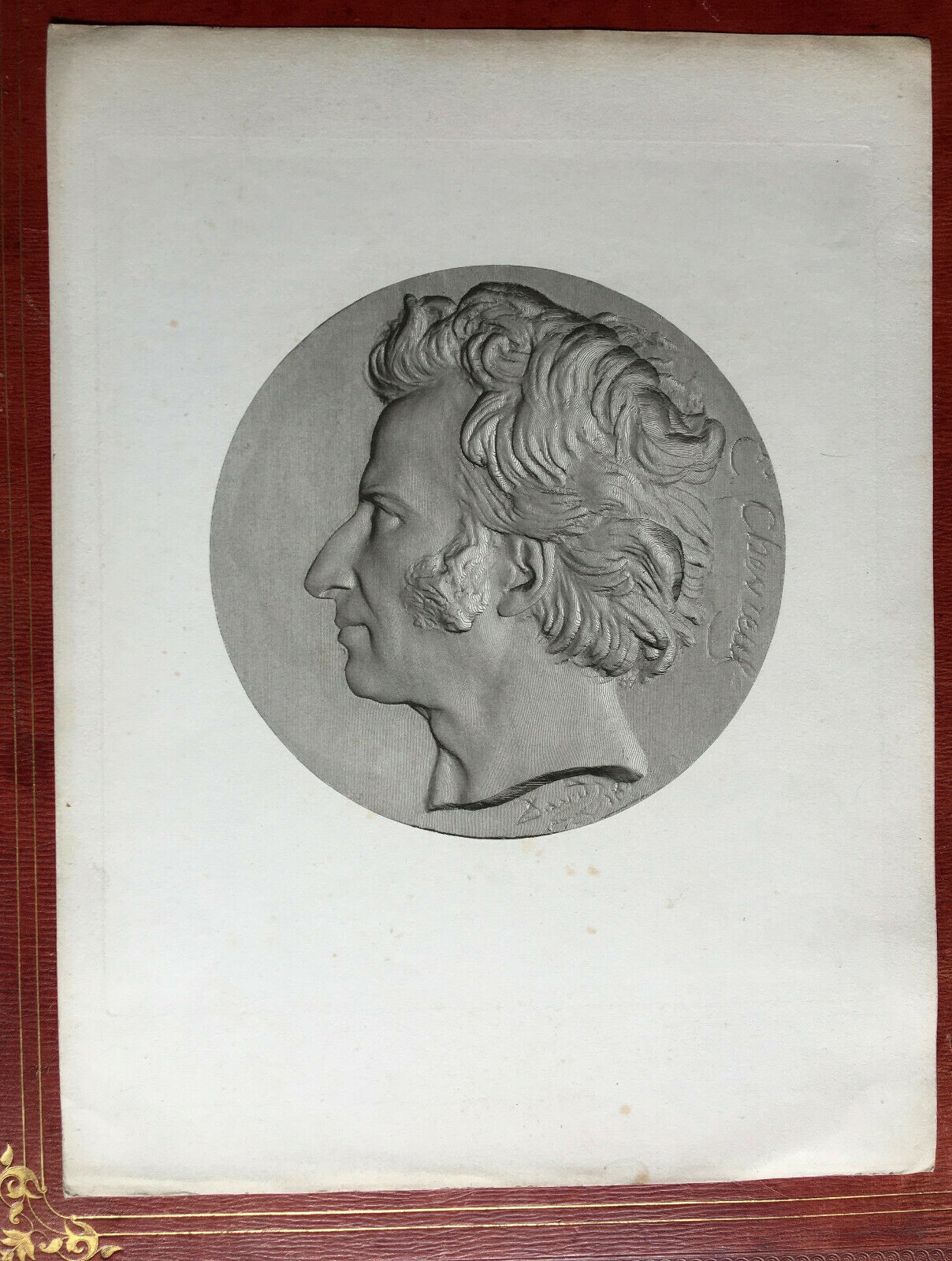 After David D'Angers, Achille Colas — E. Chevreul, chemist — engraving — c.1834