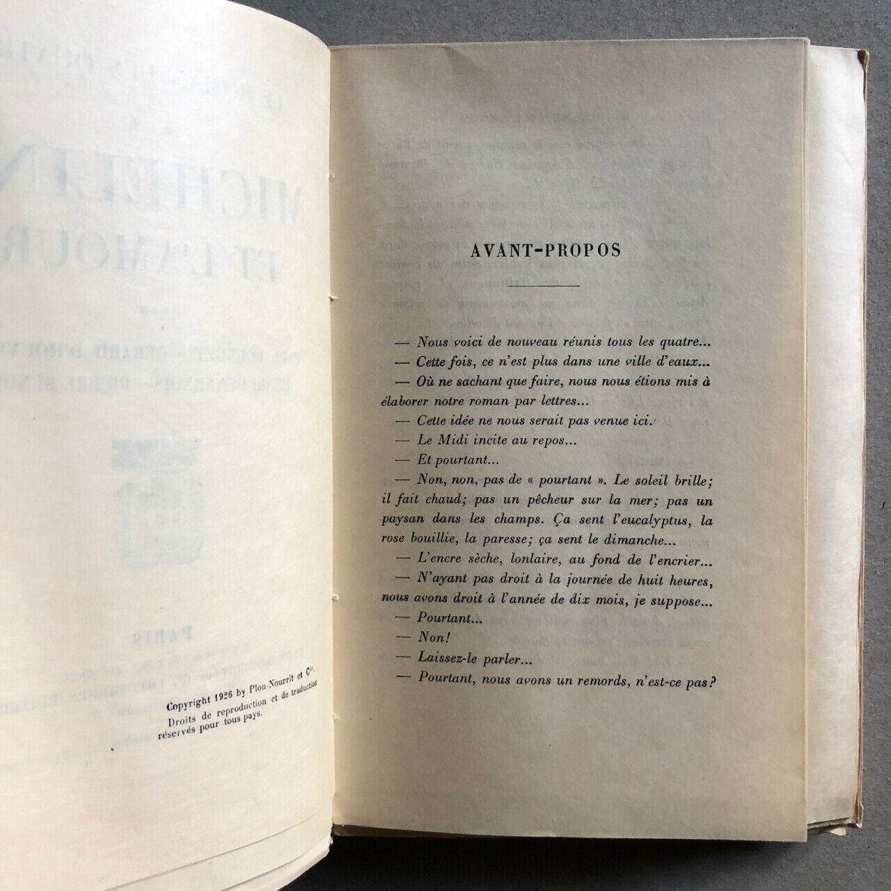 P.Bourget, d'Houville — Le Roman des quatre — é.o. n° sur Japon — Plon — 1923-26