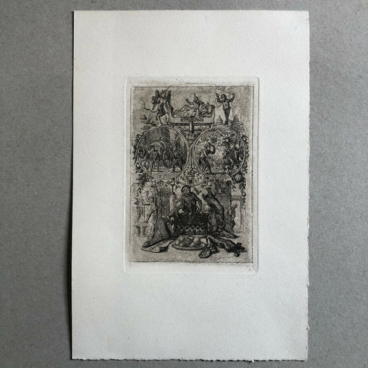 [Anonymous] — Christmas gifts to the delicate — etching on vellum — later print.