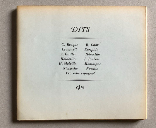 Dits — recueil de 16 aphorismes sur cartes bristol — é.o. - n°/875 — GLM — 1961.