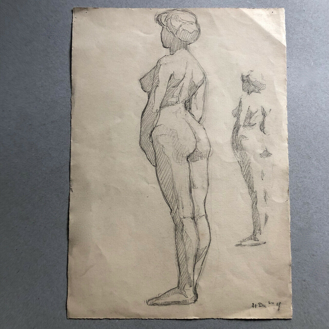 Anonymous — study of female nudes — graphite on paper — 1905 — 37x26 cm