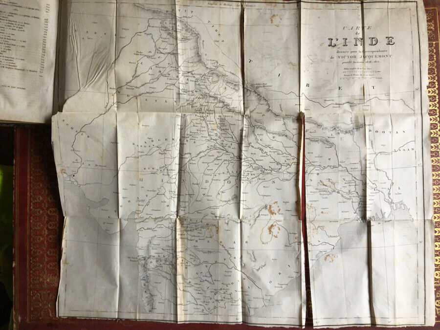 JACQUEMONT - JOURNEY IN INDIA - 2 VOL.- E.O. - LARGE MAP - FOURNIER - 1833