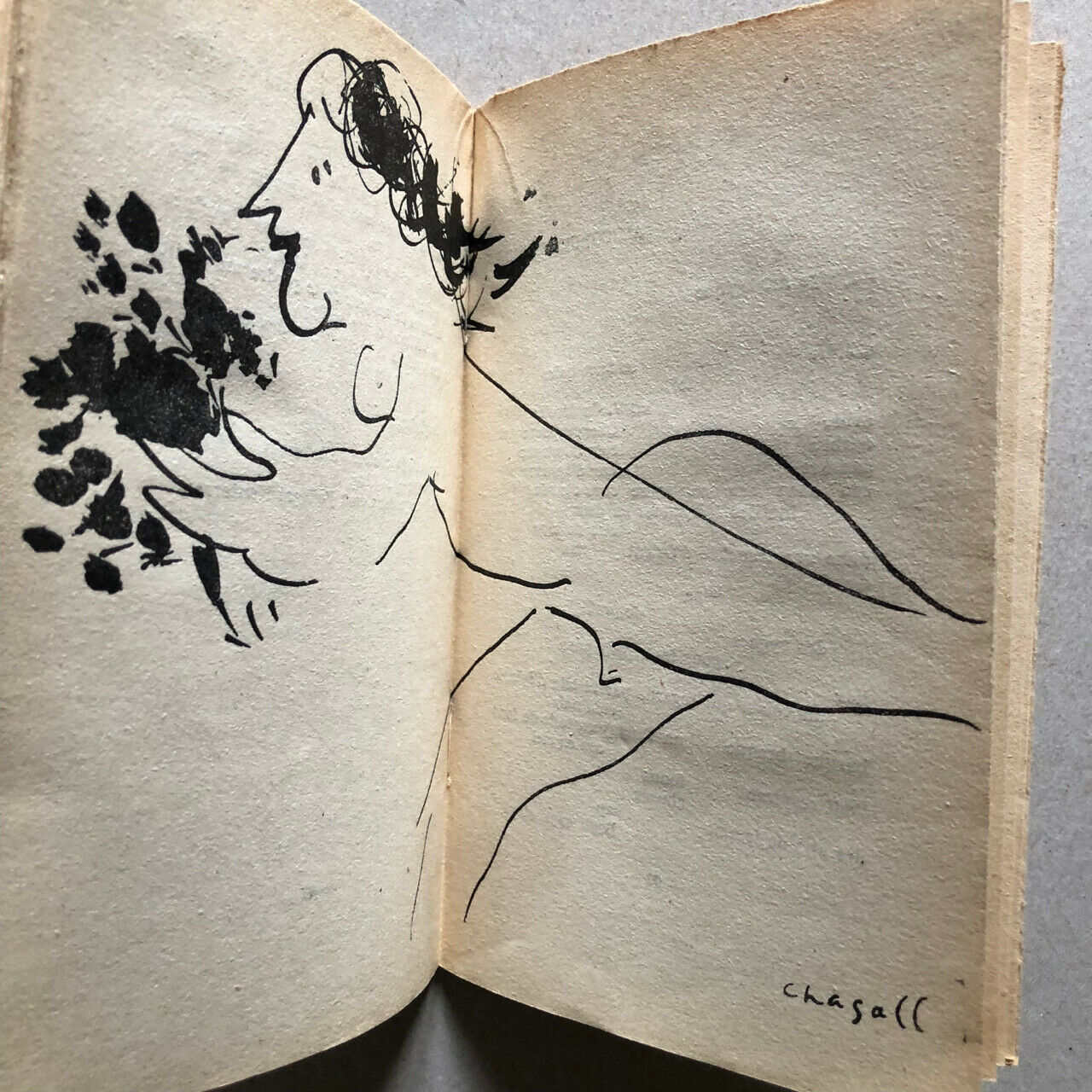 [Matisse, Chagall]Pierre Demarne — Pure Peine perdue — poème & dessin originaux.