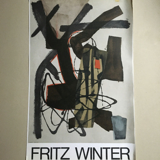 Fritz Winter — Affiche d'exposition à la galerie ABCD — 50 x 84,5 cm — 1975