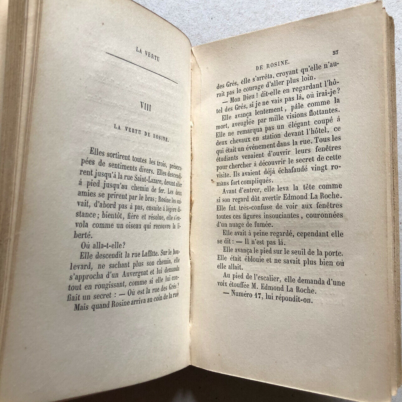Arsène Houssaye — La Vertu de Rosine — édition originale — Eugène Didier — 1852.