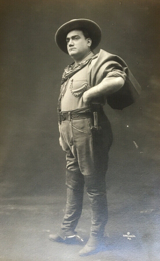 MISHKIN - ORIGINAL PHOTOGRAPH ENRICO CARUSO IN 'LA FANCIULLA' - 20 x 8 cm.