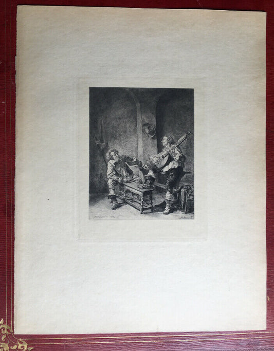 After Meissonier — original etching — rare print on Japanese paper — 1897.