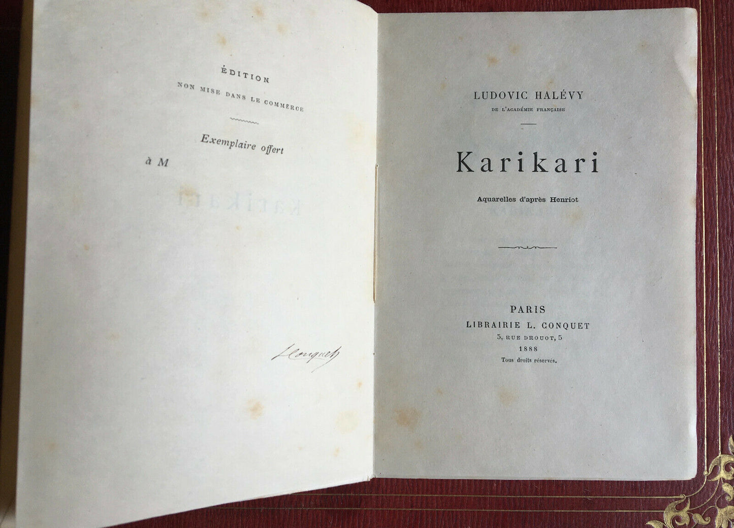 L. HALÉVY - KARIKARI - HC/JAPAN EDITION - 10 WATERCOLORS BY HENRIOT - CONQUET 1887