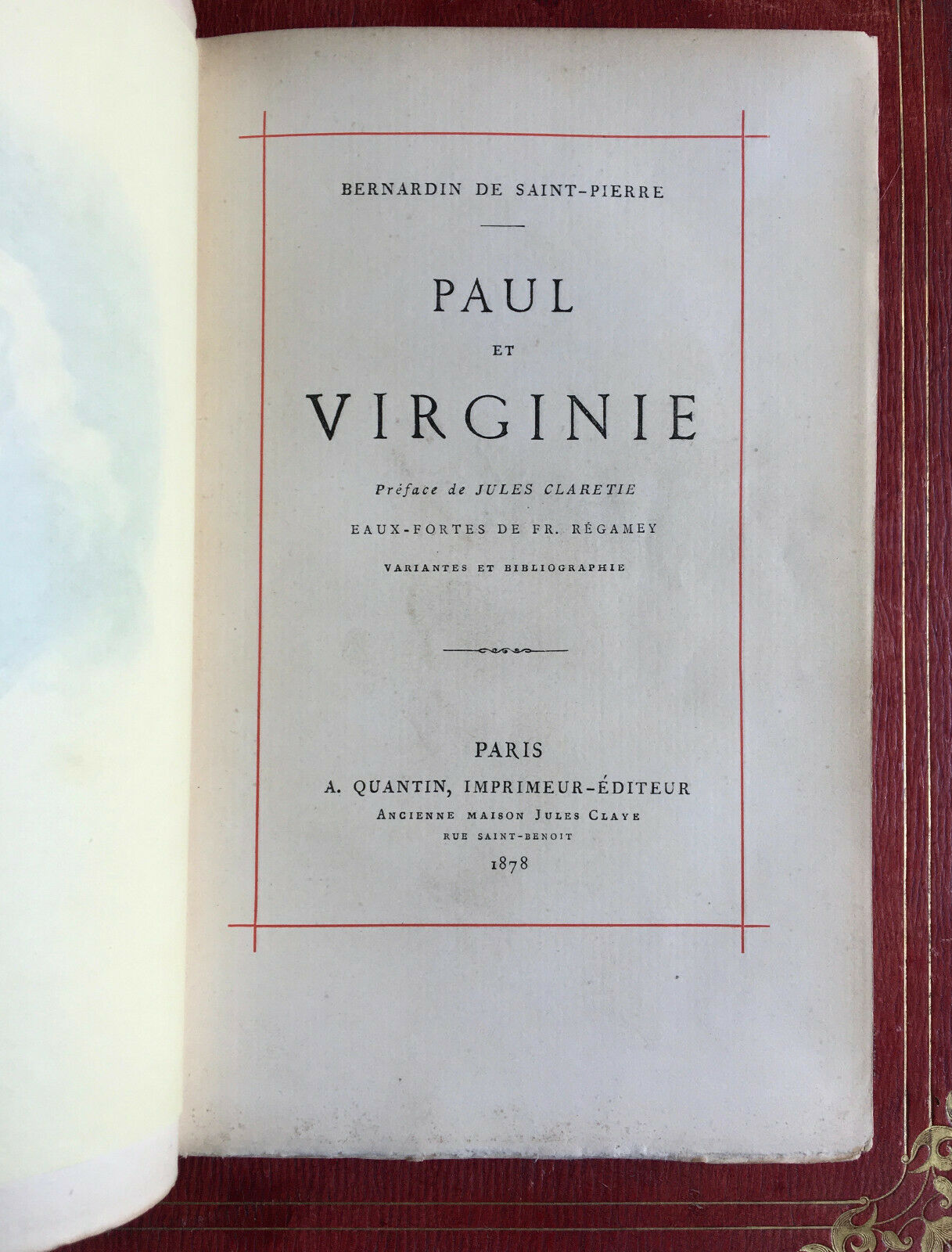 Bernardin de Saint-Pierre — Paul &amp; Virginie — ill. Fr. Régamey — Quantin — 1878.