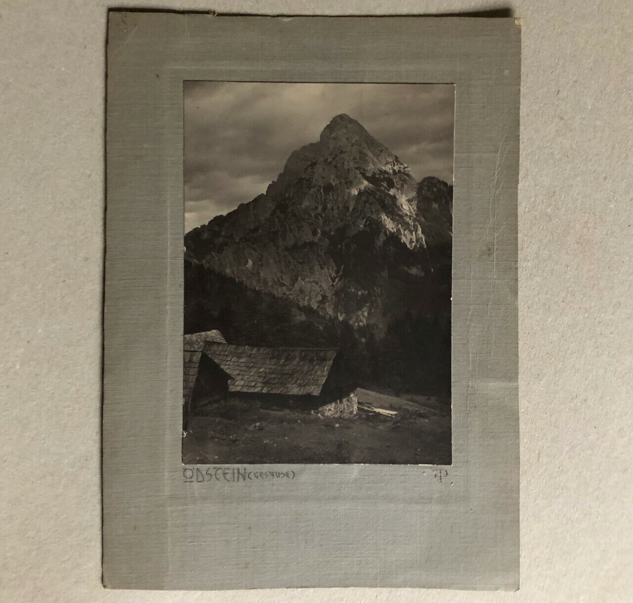 Odstein — mountain — localized and monogrammed silver print — 17x12 cm c.1920