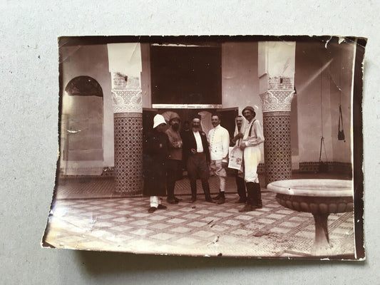 Old photograph — Morocco, colonies — Settlers &amp; dignitaries — 18x13 cm — 1912