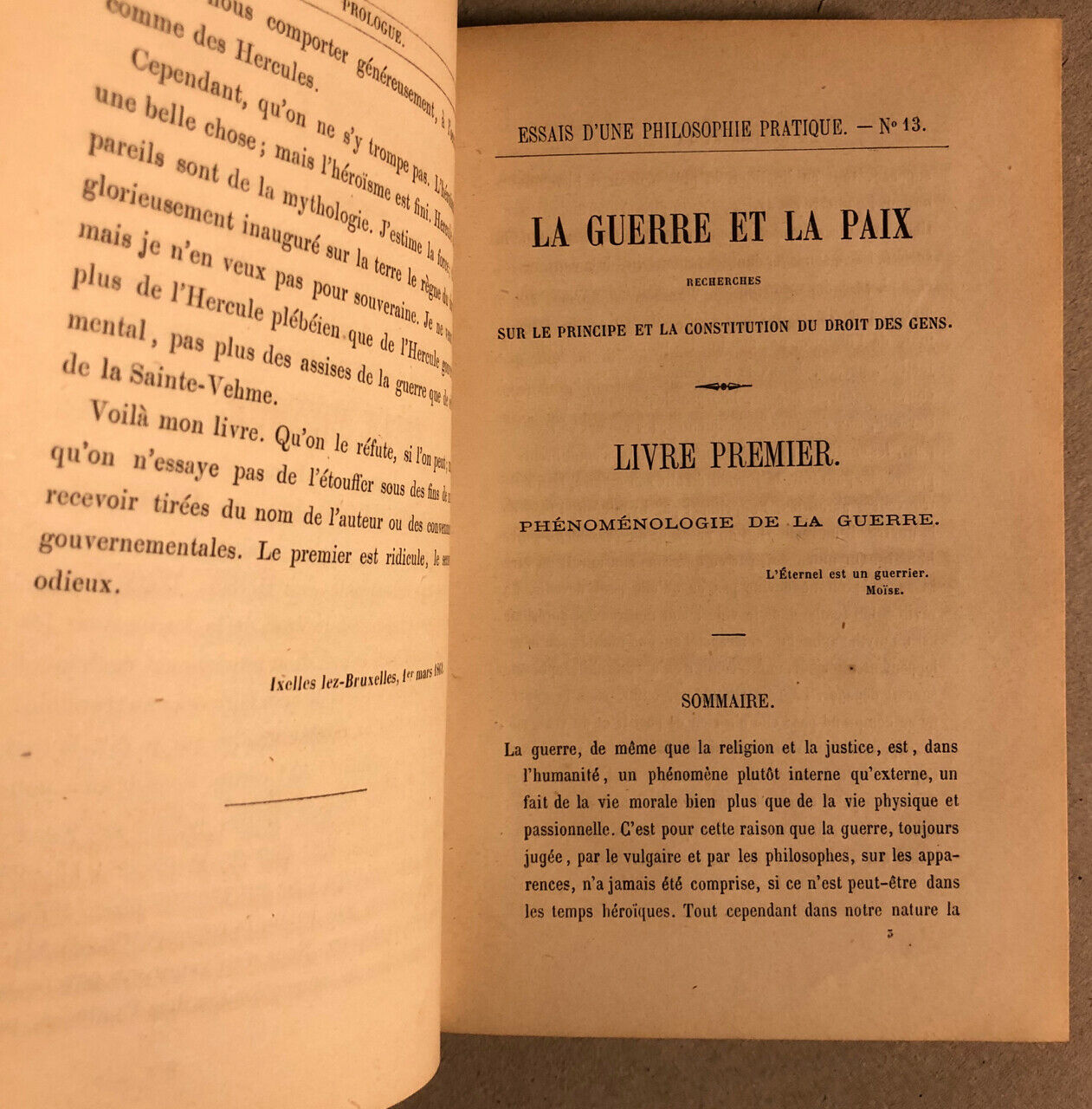 Proudhon — La Guerre et la paix — 2 vol. — é.o. — Lacroix, Van Meenen — [1861].