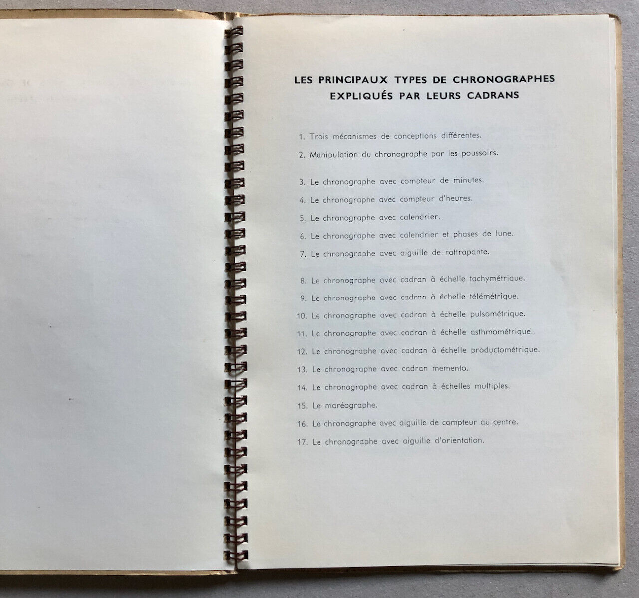 Les principaux types de chronographes — Fabricants suisses d'horlogerie — 1952.