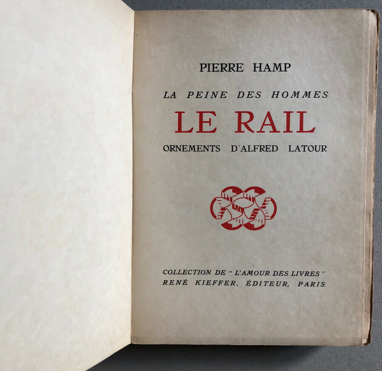 Pierre Hamp — Le Rail — e.o. — head print/Japan n°/50 — René Kieffer — 1926.