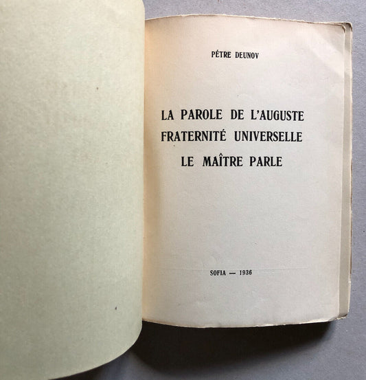 Pétre Deunov — Le Maître parle — é.o. — Rédaction de la revue «Jitno Zerno» 1936
