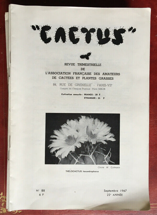 Cactus — revue trimestrielle — N°s 43 à 53 & 72 & 75 à 88 — soit 24 N°s —1955-61