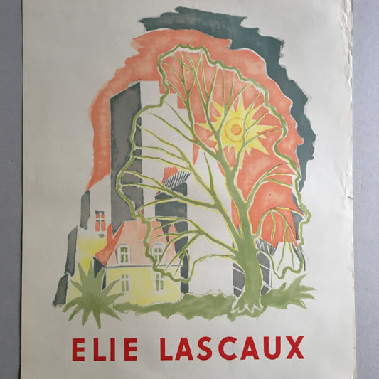 Élie Lascaux — Affiche d'exposition à la galerie Louise Leiris — 46x63 cm — 1959