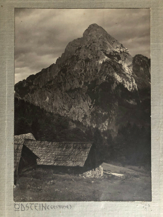 Odstein — montagne — tirage argentique localisé et monogrammé —  17x12 cm c.1920