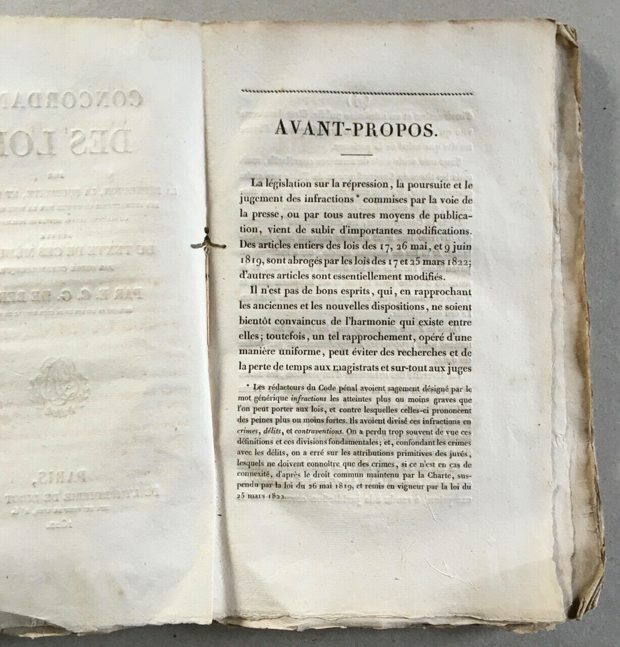 Berny's ECG — Concordance of press laws — o.e. — Didot — 1822.