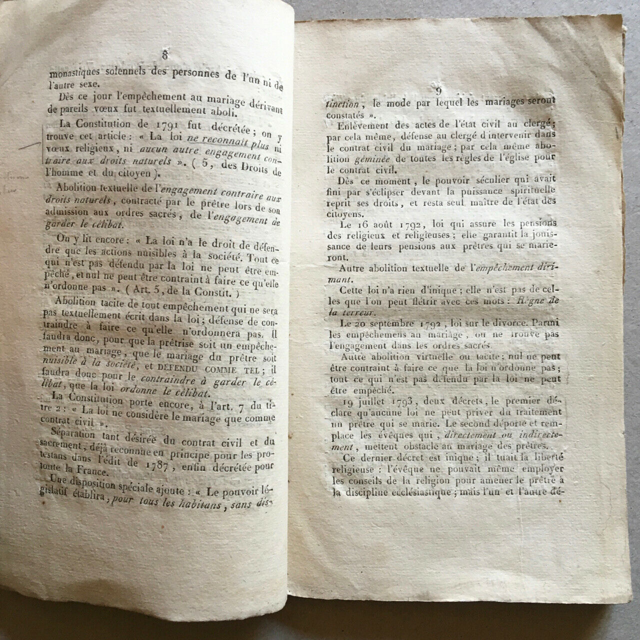 Adolphe Crémieux — Marriage of priests — original edition — Durand-Belle — 1828