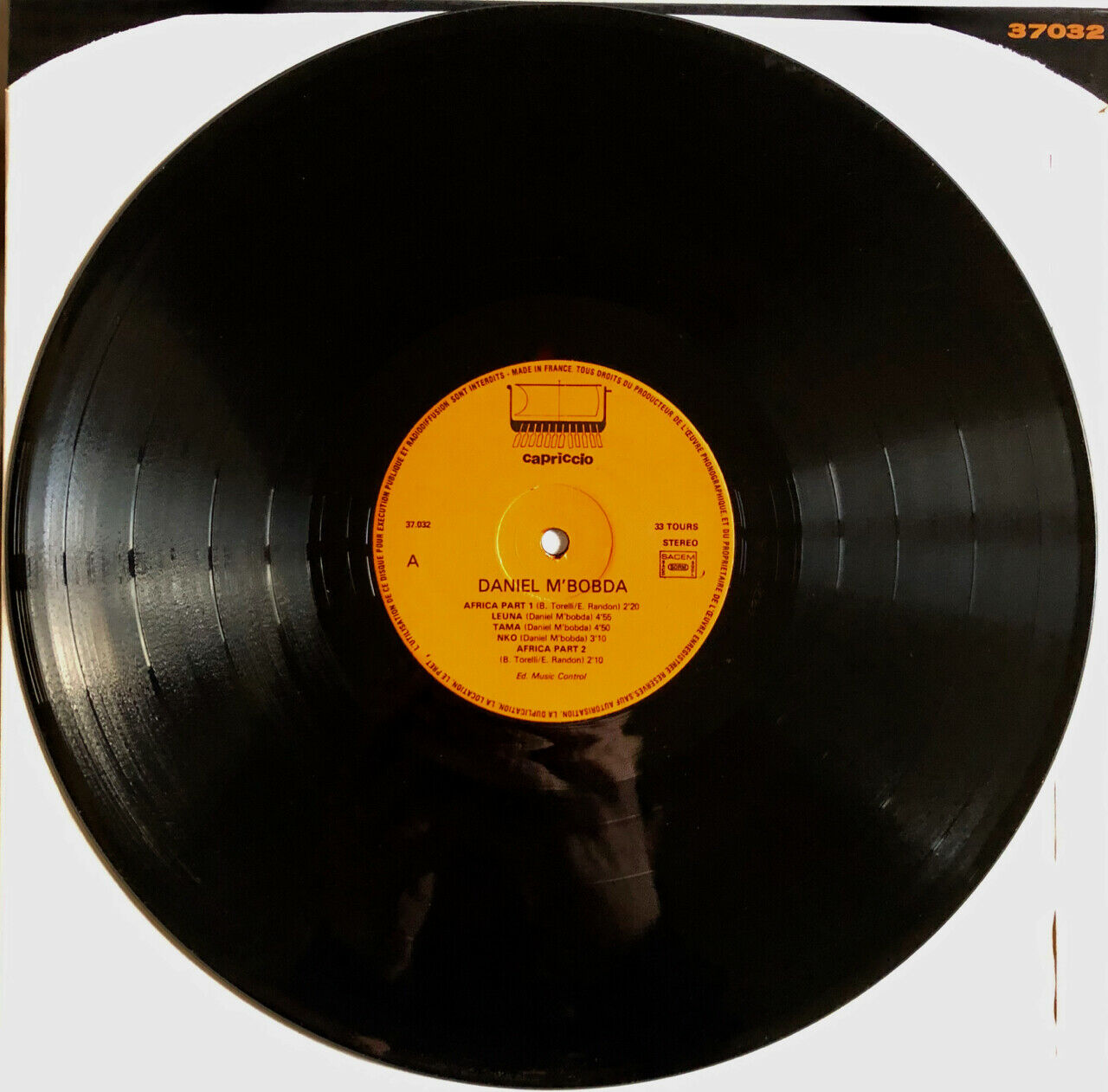 Daniel M'bobda — LP 33 RPM  — Capriccio — 37032 — France — Boogie Funk — 1970's.