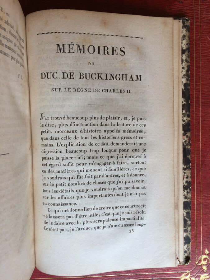 MEMOIRS OF SIR JOHN RERESBY/THE DUKE OF BUCKINGHAM - PICHON-BÉCHET - 1827.