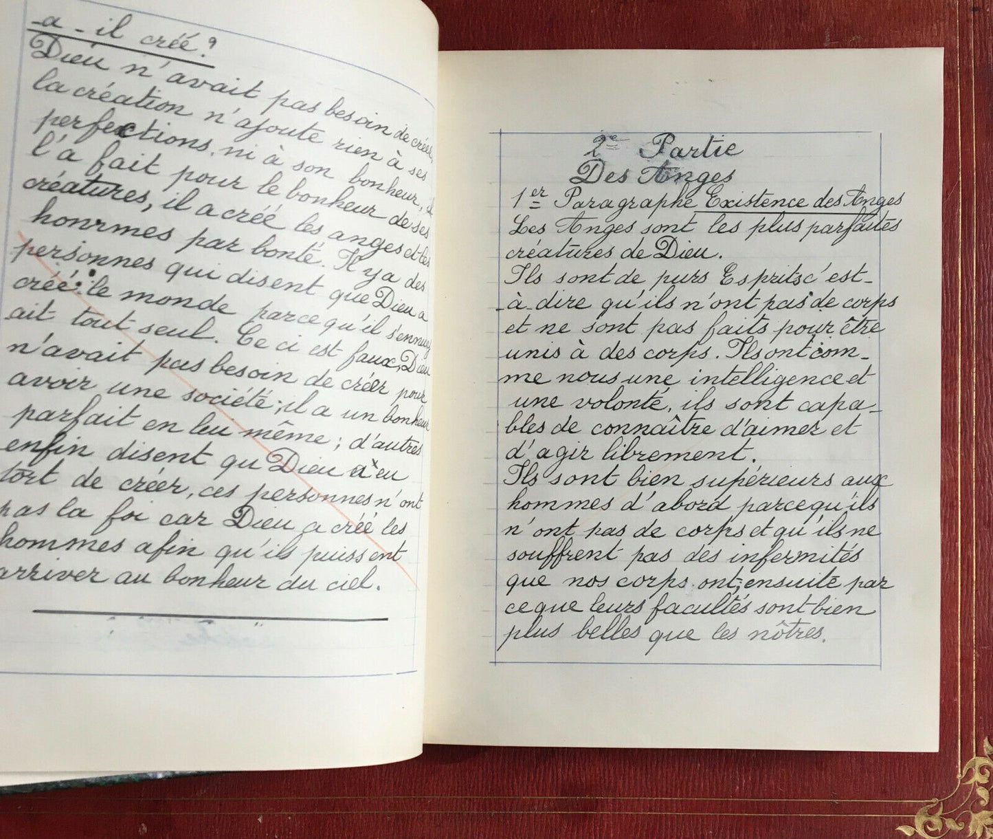 MARCEL PLOCQUE — CATÉCHISME — PAROISSE DE SAINT-AUGUSTIN — MANUSCRIT — 1891.