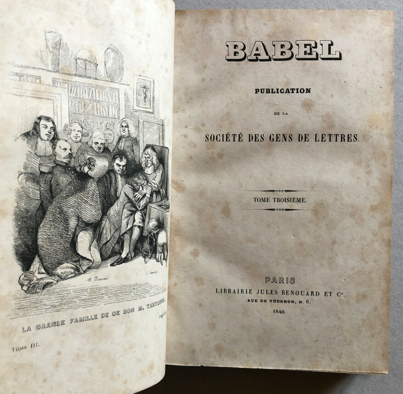 Balzac, Dumas, Méry … — Babel — recueil de nouvelles — É.O. — Renouard — 1840.