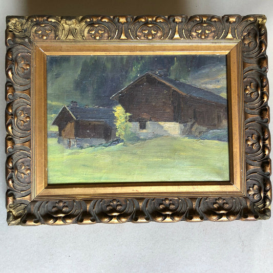 Alpine landscape — oil on canvas — 19th century. — 23 x 32 cm.