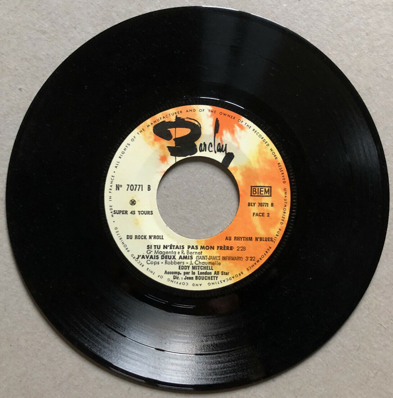 Eddy Mitchell — I lost my love + 3 — Barclay — 70771 M — 1965.