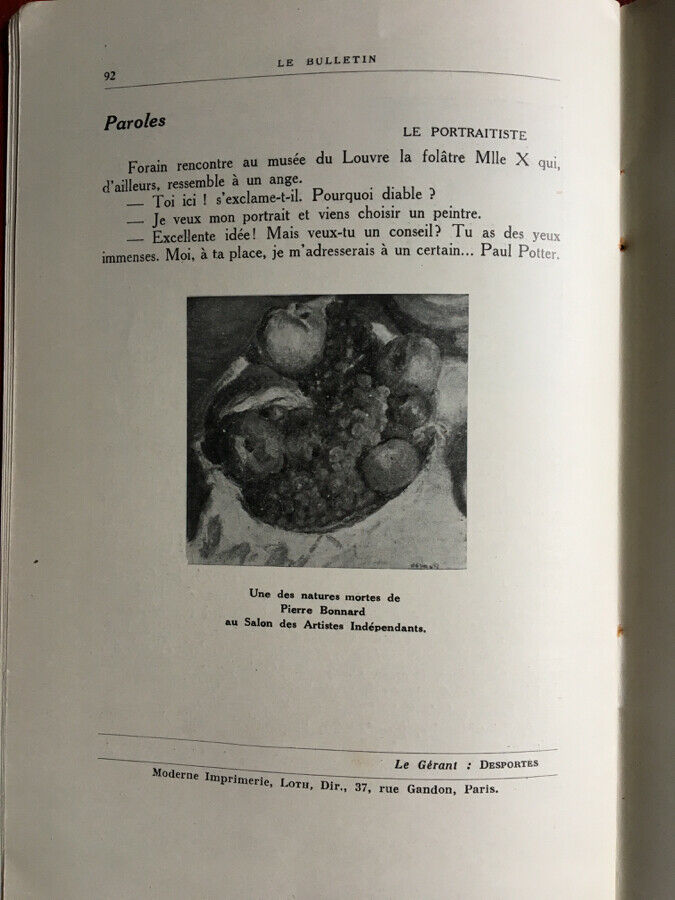 Félix Fénéon — Le Bulletin de la vie artistique — 48 numéros sur trois années — Bernheim-Jeune — 1923 à 1925.
